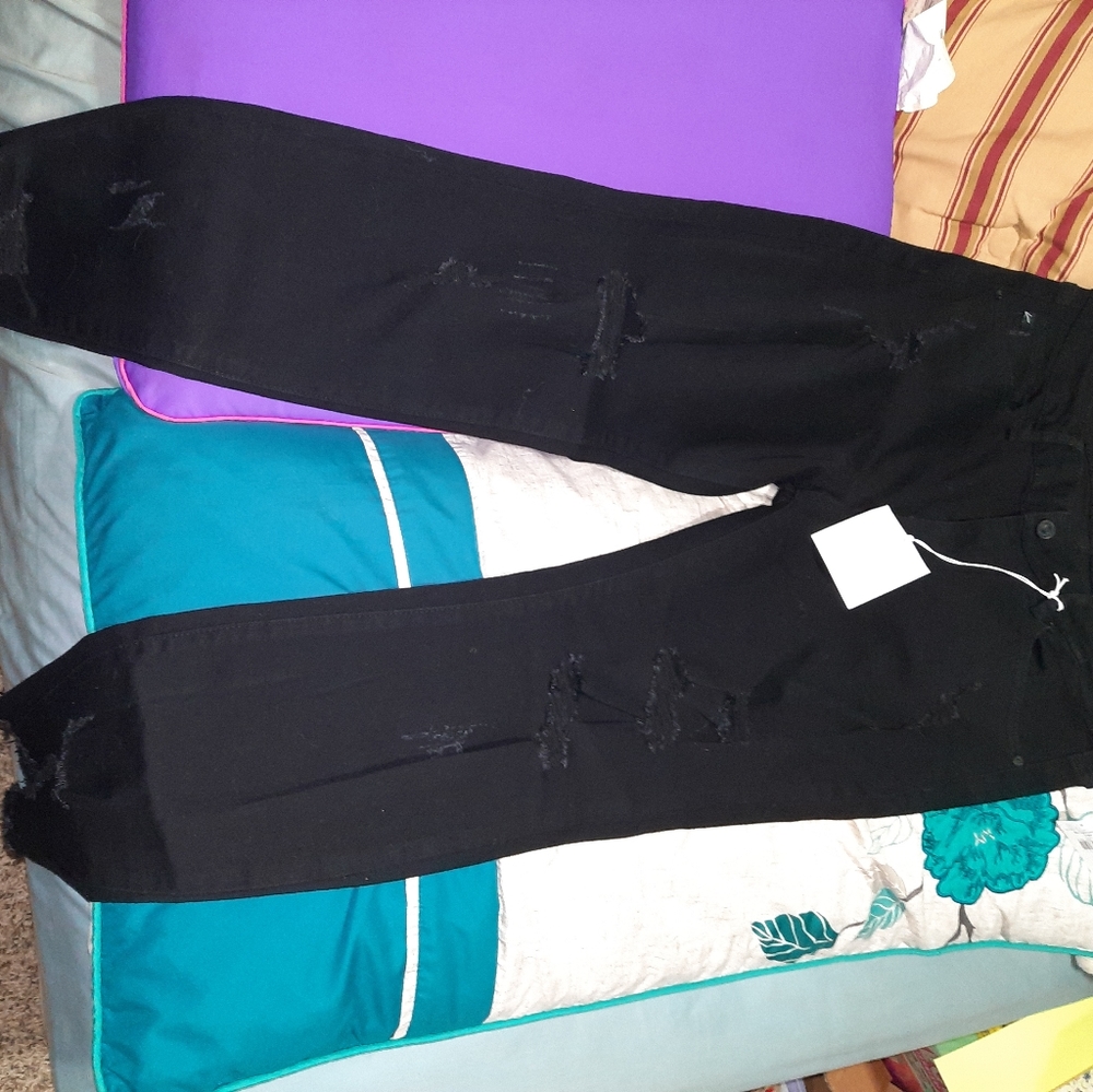 Kancan Black Mid Rise Ankle Skinny Jeans